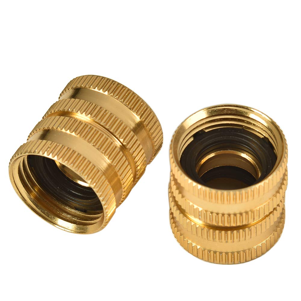 Sanpaint 2 Pack 3/4" Garden Hose Connector with Dual Swivel for Male Hose to Male Hose, Double Female