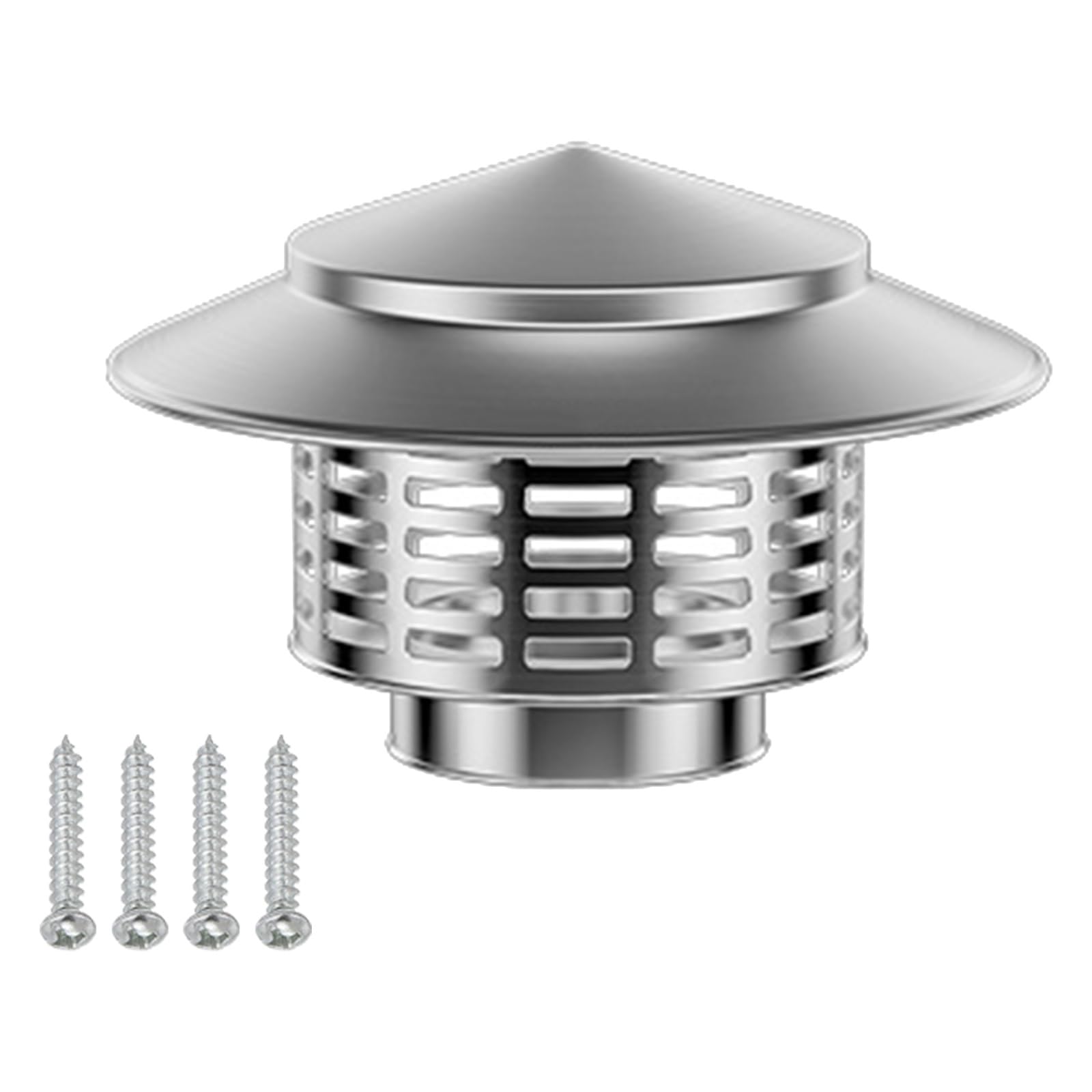 KGLHJDY Stainless Steel Chimney Cap Windproof Roof Chimney Cowl Rain Cover for Fireplace Flue Furnace Exterior Stove Vent 75-300mm(75mm/2.95in)