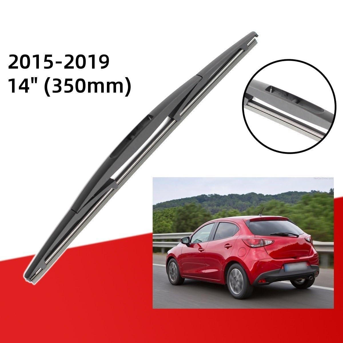 Per Mazda 2 per Demio DJ 2015-2019 Kit spazzole tergicristallo anteriori e posteriori per parabrezza, 26"16"14"