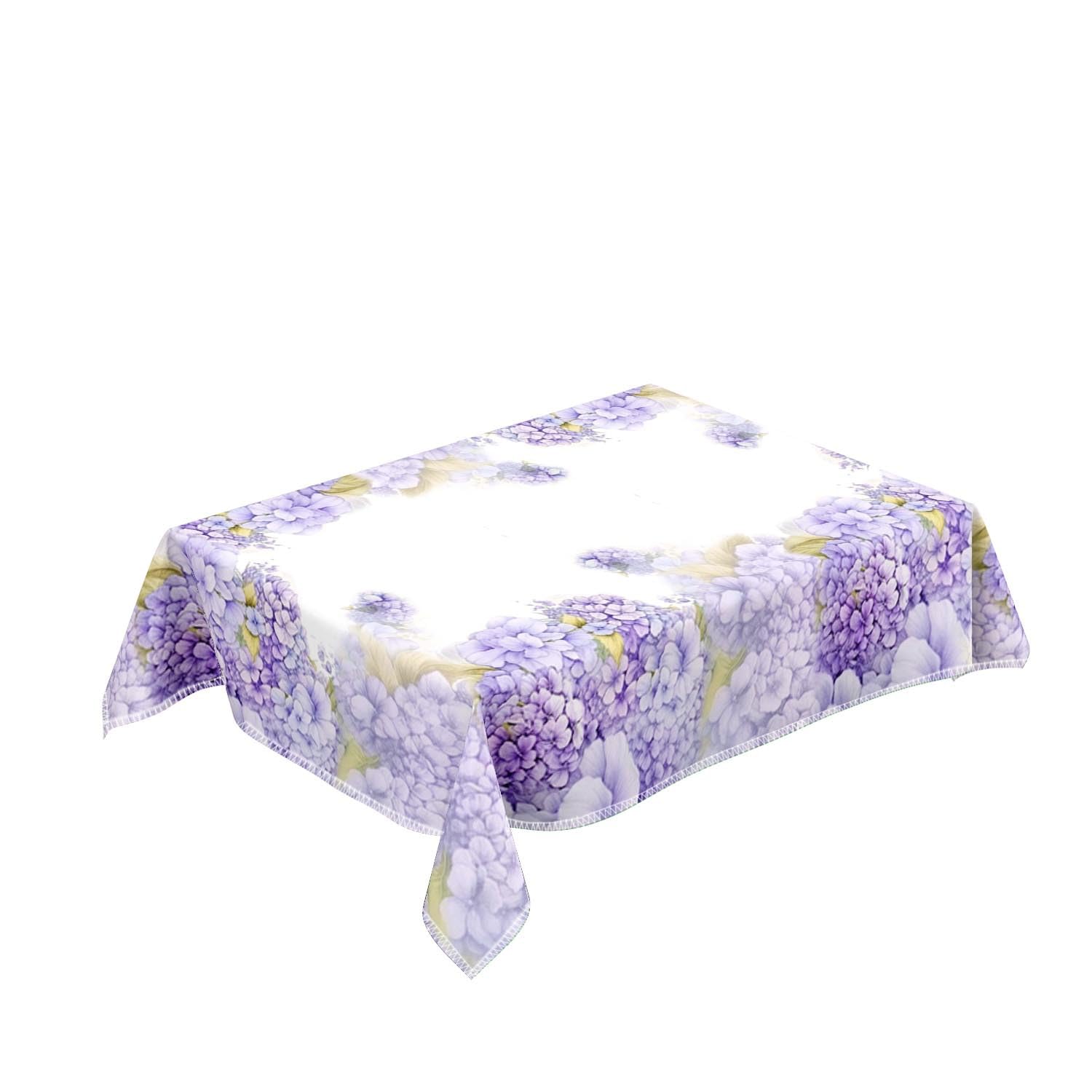 Mantel Antimanchas Flor De Lavanda Púrpura Mantel Tela Poliéster Impermeable Lavable Manteles de Mesa Rectangular para Interior y Exterior Casa Comedor Cocina Fiesta(140x200cm)