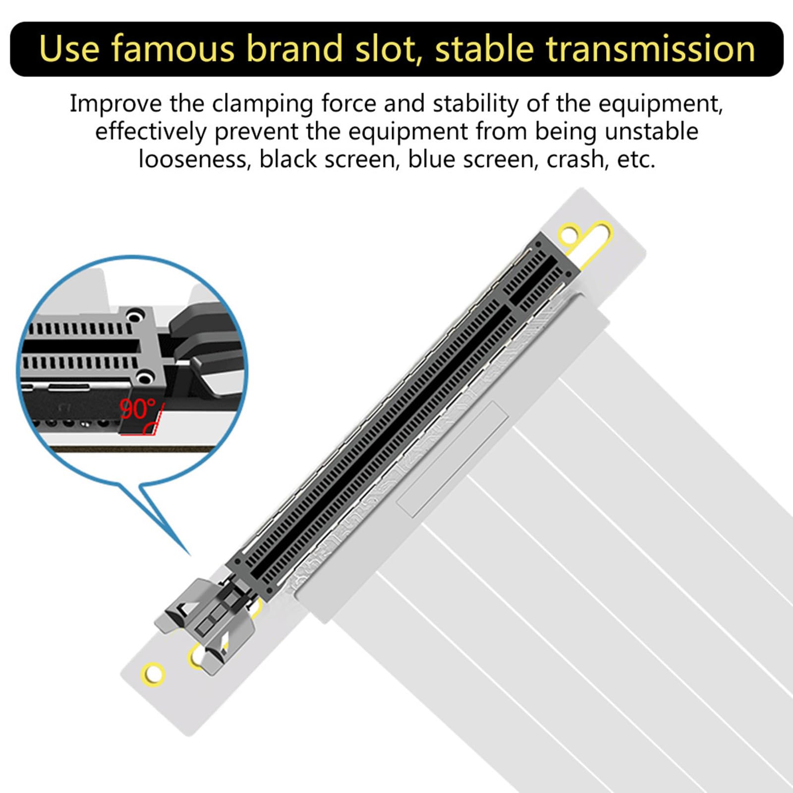 Soporte de ranura PCIE3.0, soporte vertical de GPU, soporte de montaje de dirección para tarjeta gráfica, con cable PCIE3.0 X16 para