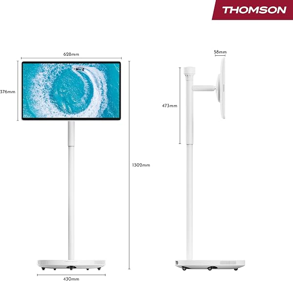 Primer plano de la pantalla táctil y el altavoz integrado del THOMSON Go Plus Pro.