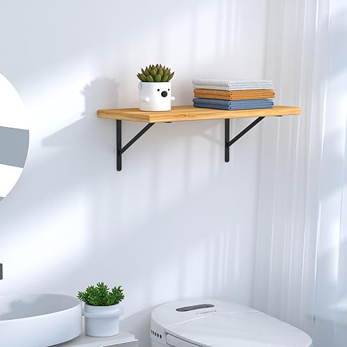 Miniatura 6 de Paquete de 32 soportes de estante resistentes negros de 16 pulgadas de largo x 10 pulgadas de alto con tornillos, soportes de estante de metal,