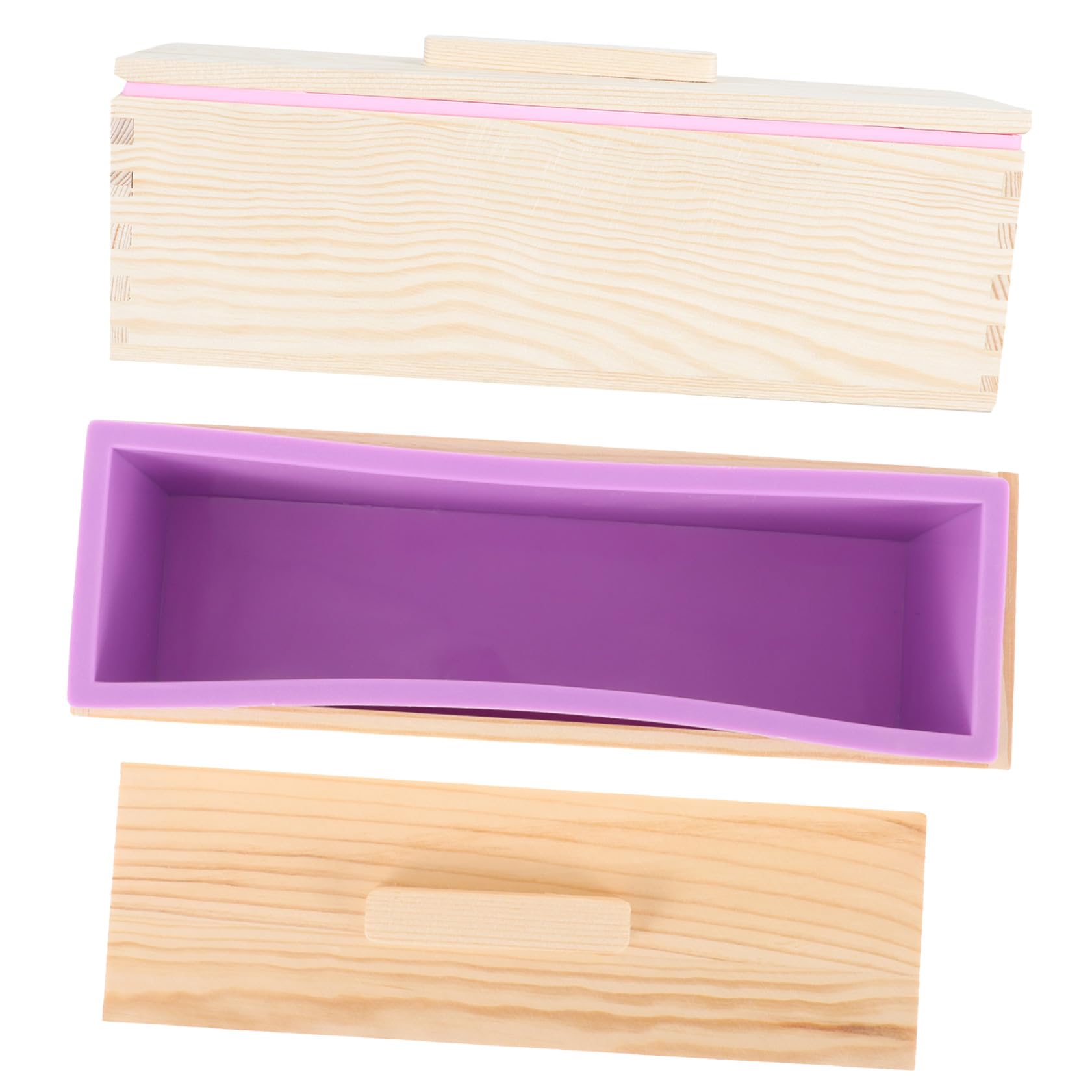 Amosfun Moule à Toast Rectangulaire 1 Set en Bois et Silicone