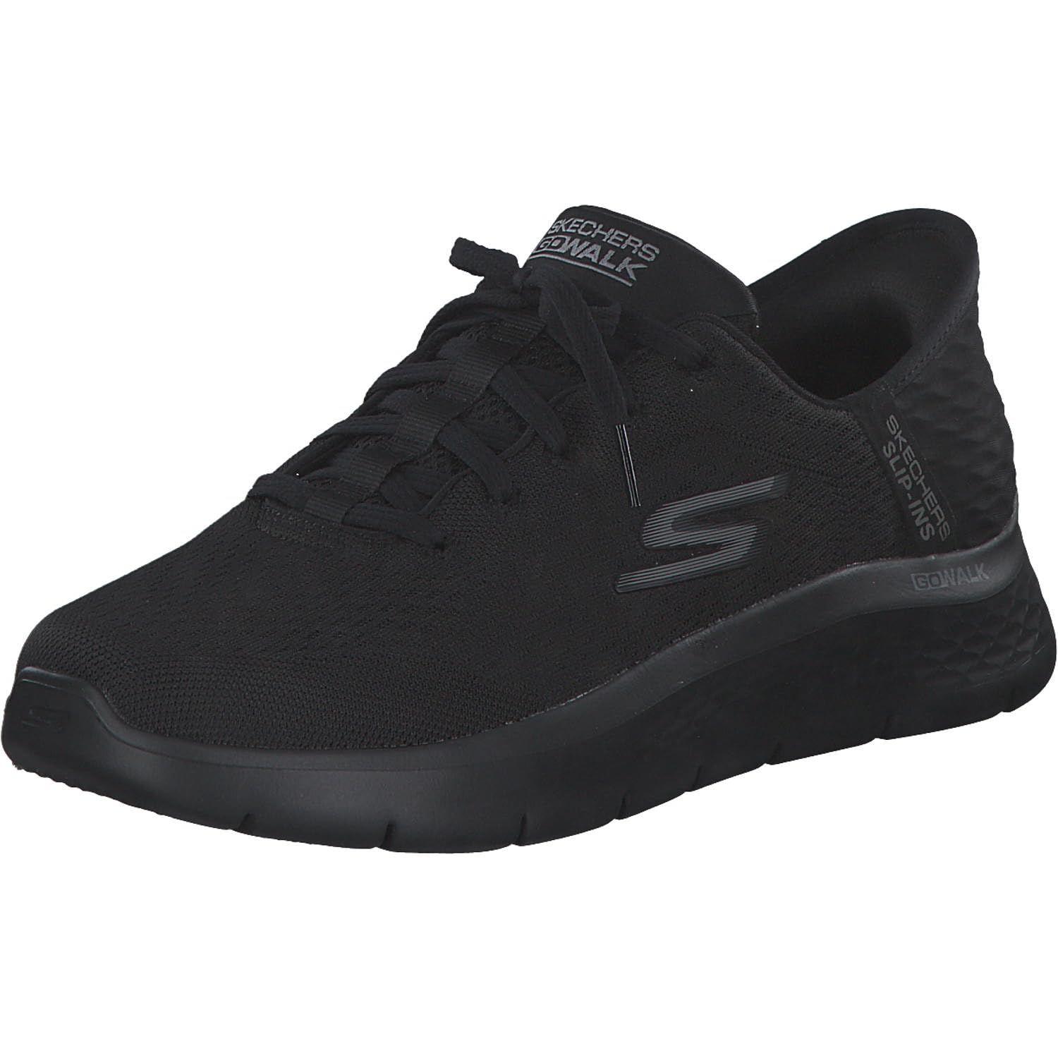 Skechers Men's Go Walk Flex New World Slip-On Sneakers, Black Textile/Synthetic, 9 UK