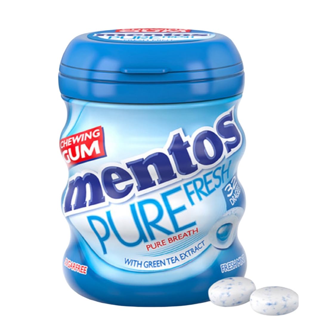 MENTOSChewing Gum Purefresh 32pcs - Fresh Mint Gum Muntos Pure Fresh 32 bean 56 gm refreshing mint
