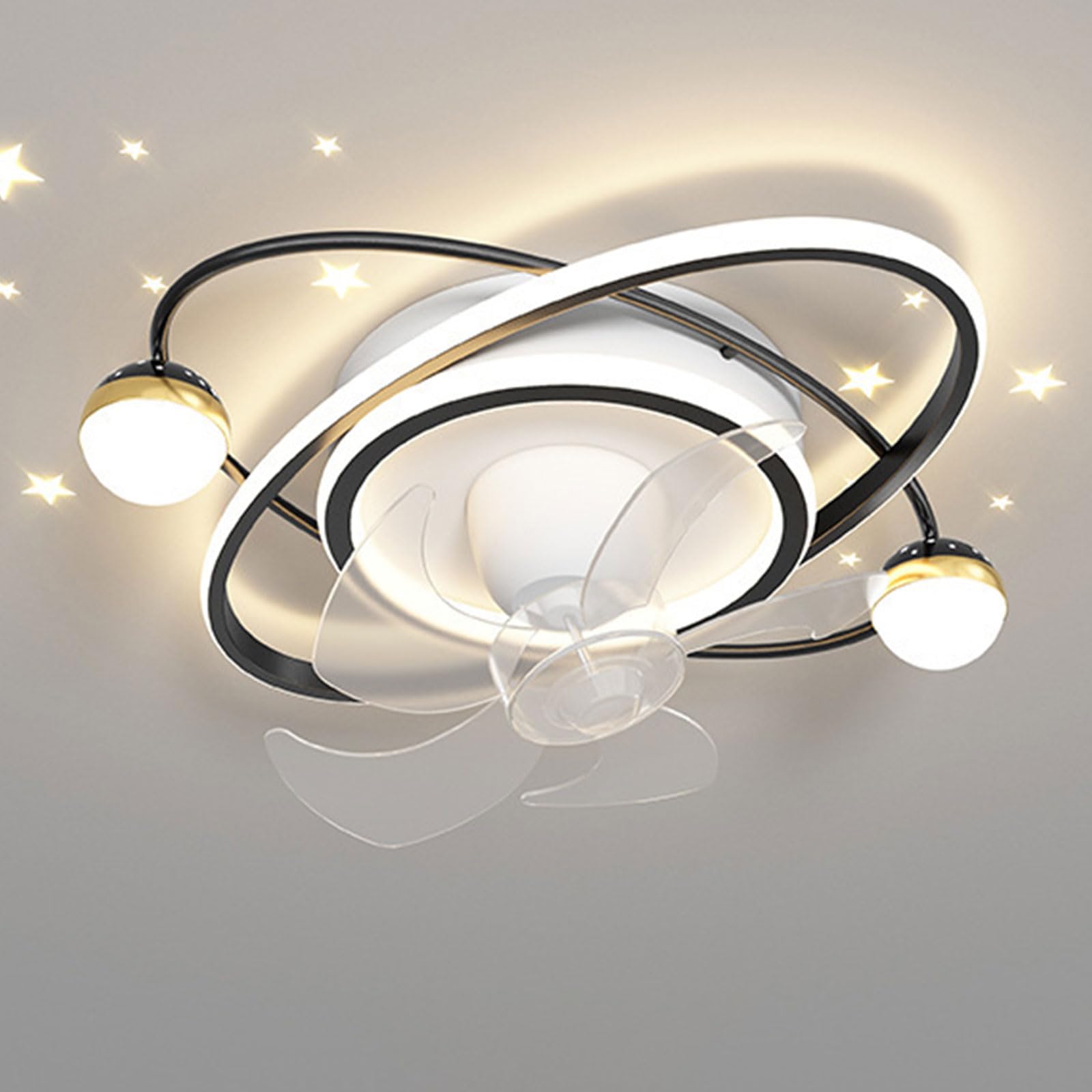 HXYSXHJUO Modern 21in Ceiling Fan with Light Remote Dimmable Lighting 38W LED Close to 3 Speeds Timing Mute for Kids Room Bedroom Dining