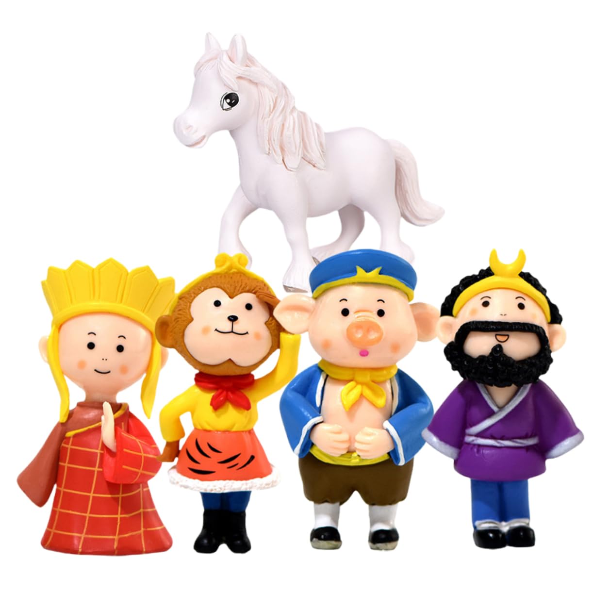 VOSAREA 1 Set Journey to The West Ornaments Tabletop Adornment Buddha Statue Flower Pots Ornaments Monkey Statue Car Trim Decor Ancient China Character PVC Plastic Man Model Office Chic