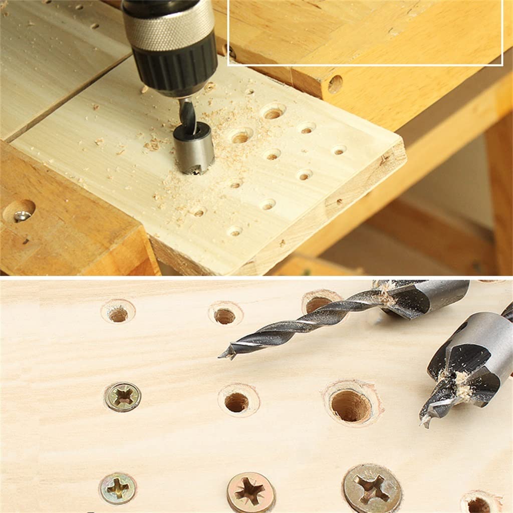 Countersink Drill Bit Set Power Tools Accessories, with Hex Key for Plastic, Woodworking Tool by Power Drill, for Wood Drilling or Woodworking Chamfer (4/Pcs7Pcs,3-10mm) (Color : B)