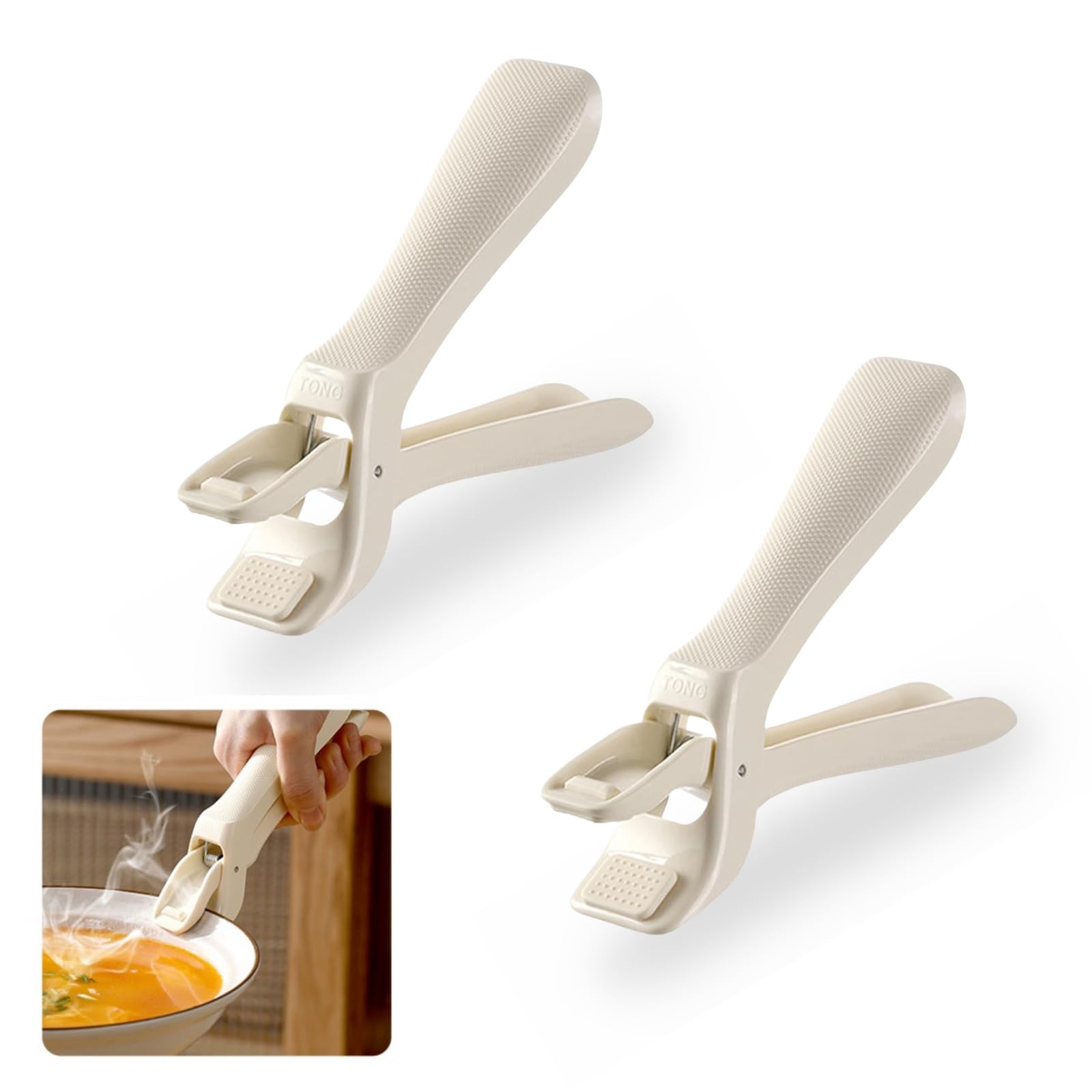 2 PCS Hot Plate Gripper Tongs Anti-Scalding Kitchen Tongs Dish Plate Gripper Plate Clip Bowl Clip for Safely Handling Hot Plates, Bowls, Pizza Pans,