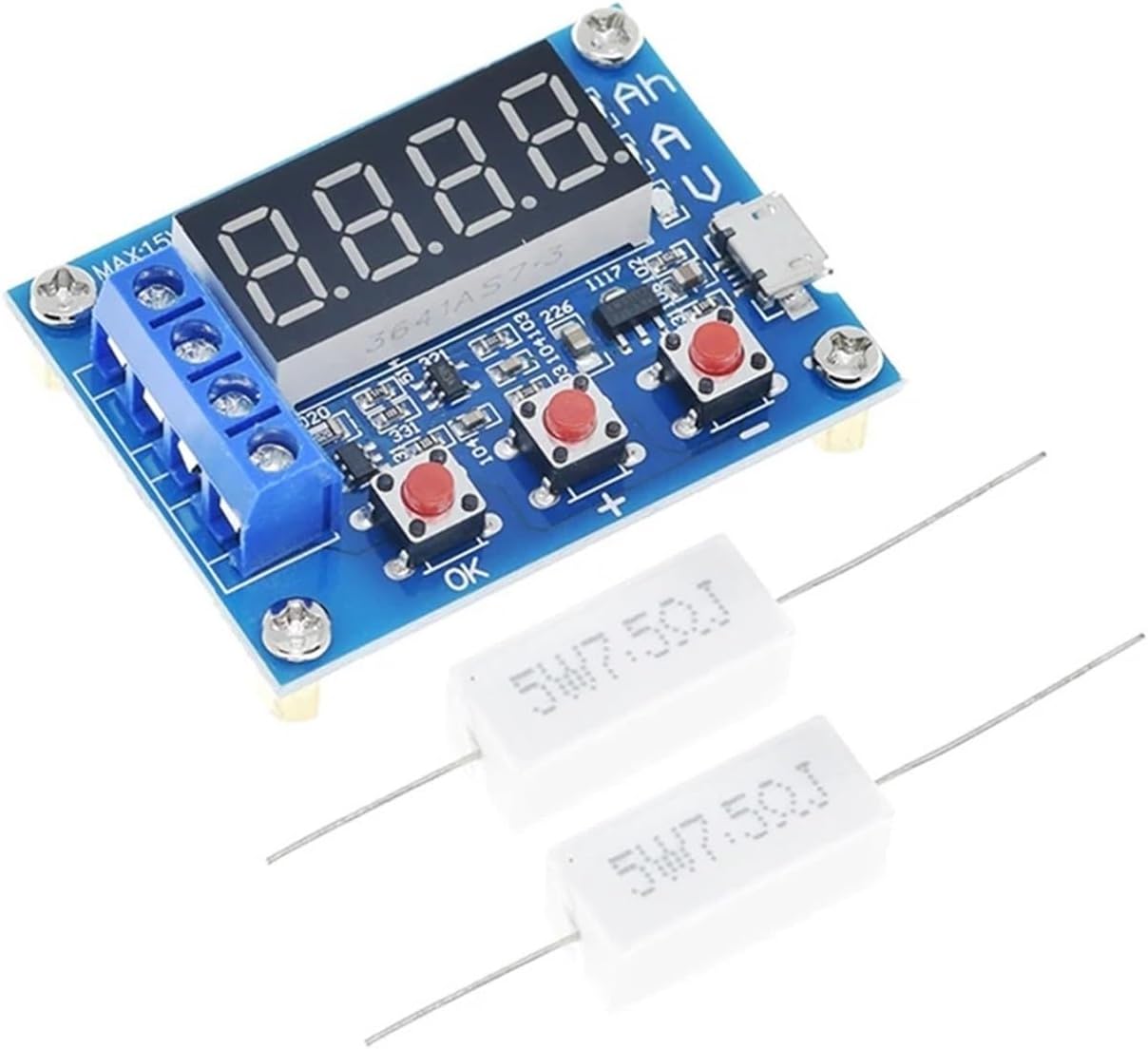 1-10pcs 1.2V 12V 18650 ZB2L3 Li-ion Lithium Battery Capacity Tester+Resistance Lead-Acid Battery Capacity Meter Discharge Tester(1pcs)