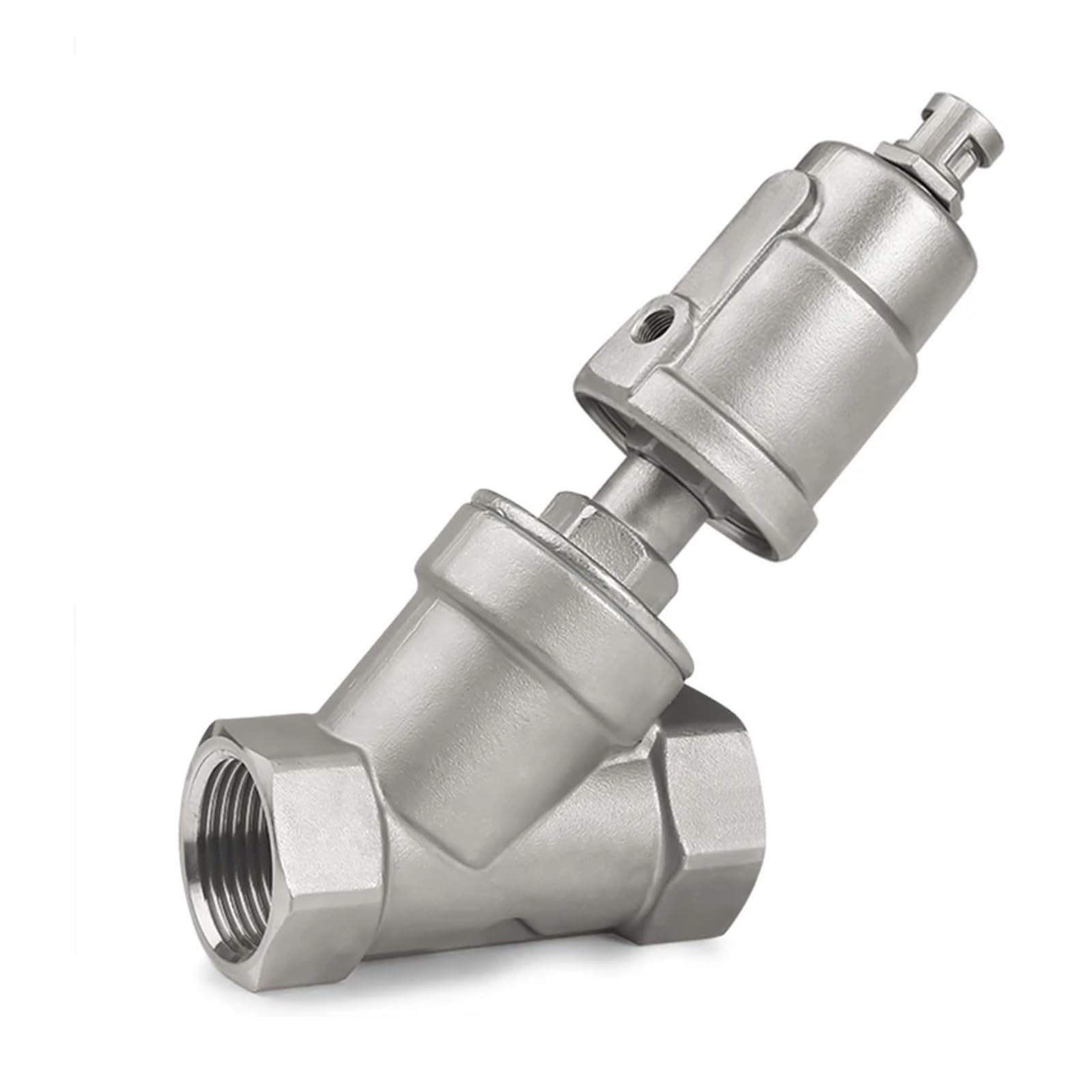 PEQYUACTE DN80 Stainless Steel Pneumatic Seat Valve 16bar Normally Closed Pneumatic Actuator Angle Seat Valves