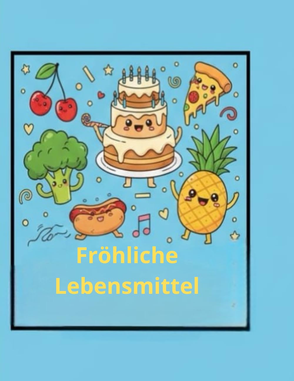 Fröhliche Lebensmittel: Das große Ausmalbuch für Kinder - 20 süße Essensfreunde zum Ausmalen
