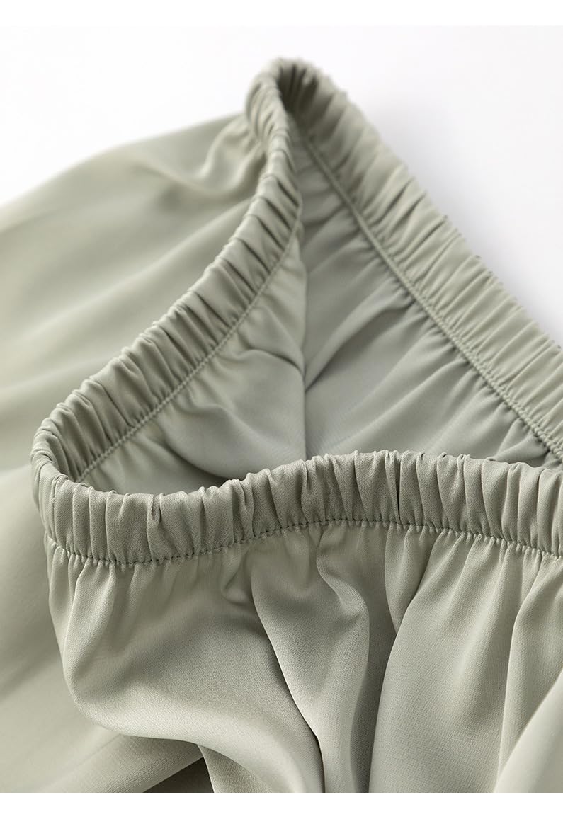 Nuisette Femme, Kimono Satin pour Femme Ensemble 5 Pièces Haut Short Pantalon Chemise Nuit Sexy col V Bordure Dentelle Avec Ceinture Vêtements Nuit Luxe pour Mariée