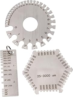 SOESFOUFU 3 Peças Medidor De Espessura Medidor De Diâmetro Medidor De Espessura Padrão Medidor De Metal Medidor De Soldagem Medidor De Inspeção De Fio Ferramenta Filme Molhado Pente Ponte
