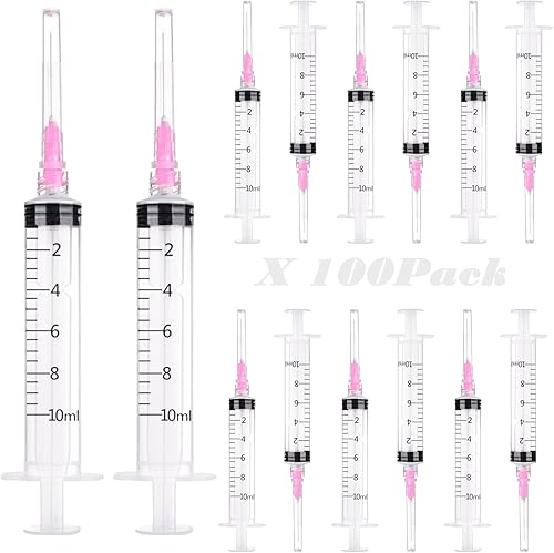 Miniatura 8 de Paquete de 40 jeringas de 0.3fl ozcc con agujas y tapas de 18 Ga, desechables estériles individualmente empaquetadas de plástico, adecuadas para