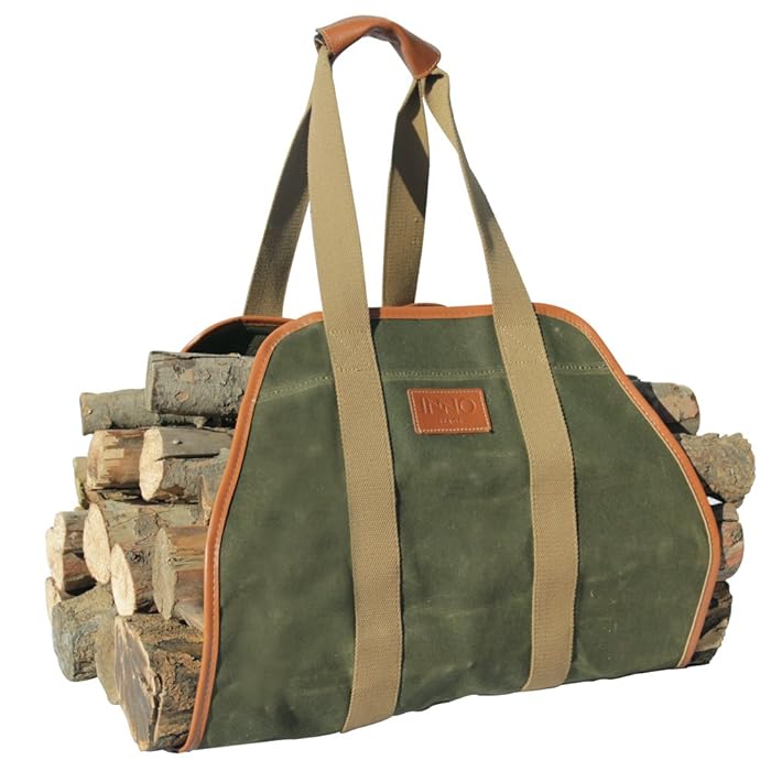 Buy INNO STAGE Waxed Canvas Log Carrier Tote Bag,40"X19" Firewood