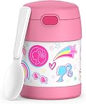 THERMOS FUNTAINER 10 Ounce Stainless Steel Vacuum Insulated Kids Food Jar with Spoon, Matte Black