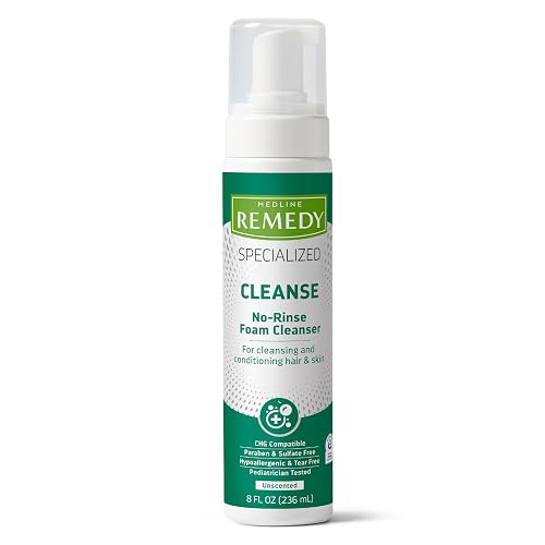 Medline Remedy Specialized No-Rinse Foam Cleanser, 8 oz. Bottle