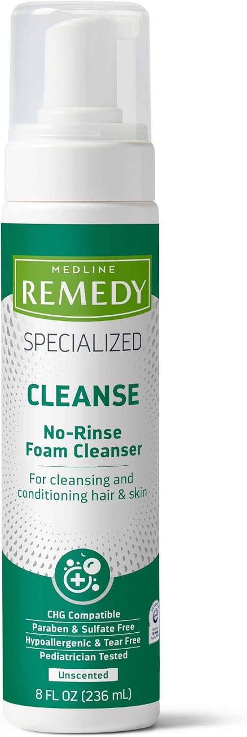 Medline Remedy Specialized No-Rinse Foam Cleanser, Gentle Skincare Solution, 8 oz. Bottle Medline Remedy Specialized No-Rinse Foam Cleanser, Gentle Skincare Solution, 8 oz. Bottle