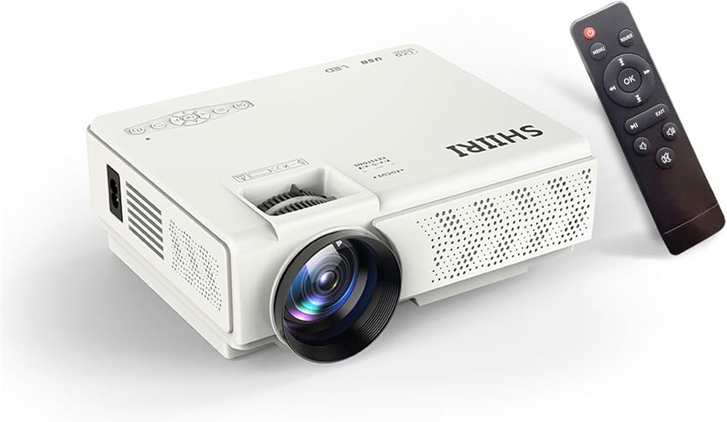 E1 120±%10ansi lumen 1080P Native Mini Projector, ,4.1inch LCD, Multimedia Home Theater Video Projector, Compatible with Full HD 1080P HDMI, USB, VGABuilt-in Speaker (E1)