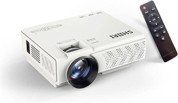 E1 120%10ansi lumen 1080P Native Mini Projector,4.1inch LCD, Multimedia Home Theater Video Projector, Compatible with Full HD 1080P HDMI, USB, VGABuilt-in Speaker E1