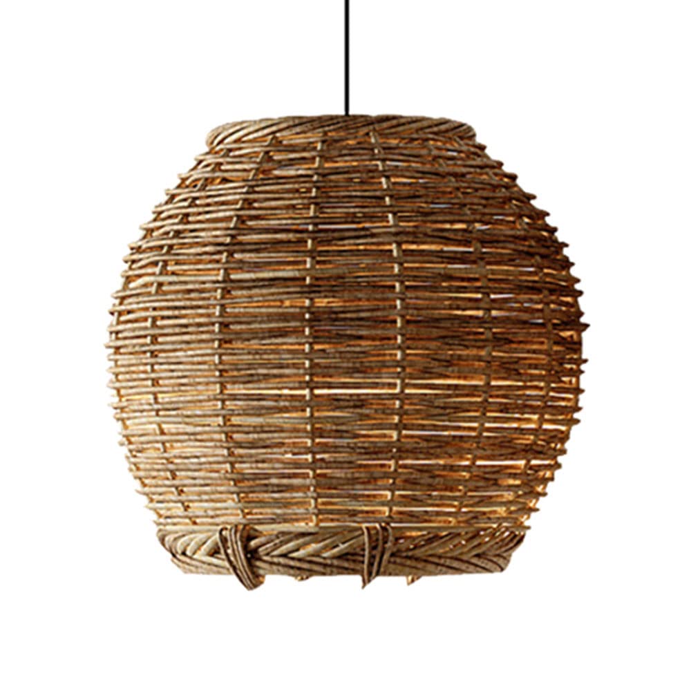 SXECAEPS Modern creative chandelier Modern and Elegant Bedroom Bedside Wicker Rattan Hanging Light Ceiling Lighting Fixture V-intage Bamboo Woven Decorative Japanese Restaurant L