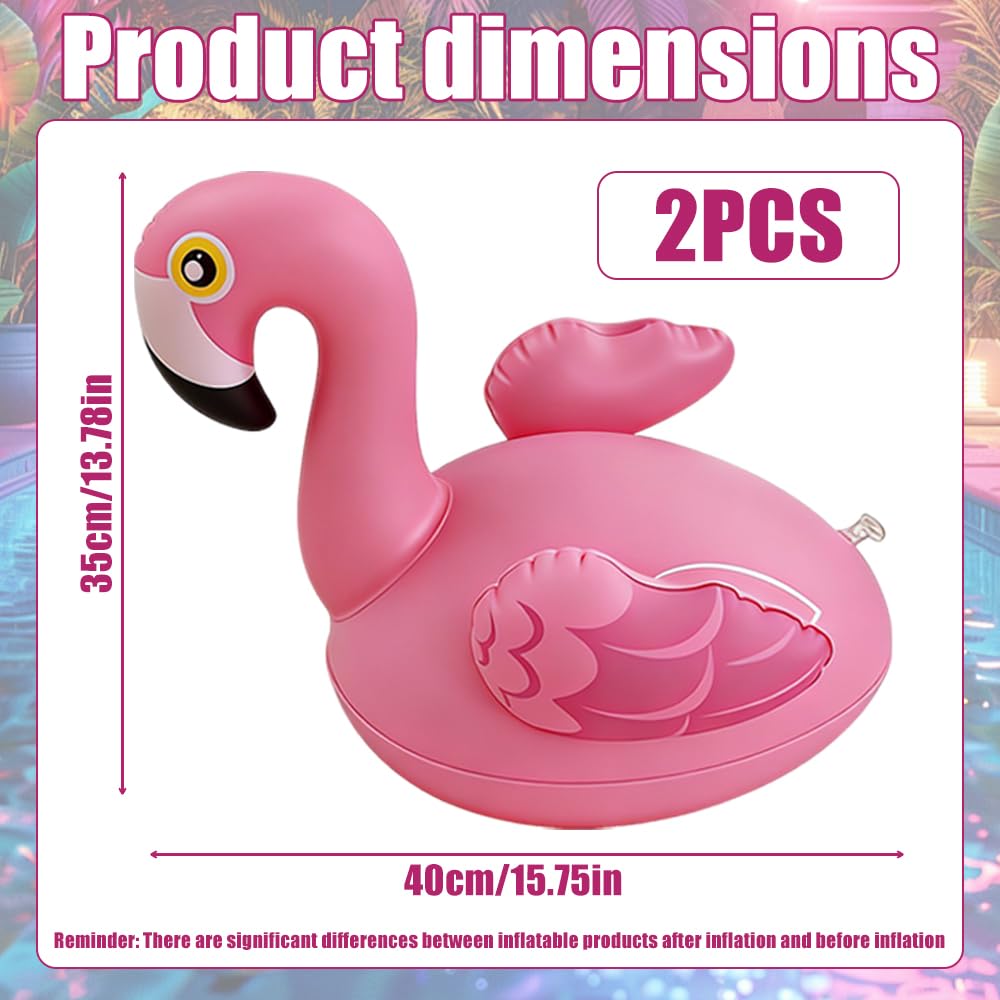 Mineup Flamingo Pool Lichter Schwimmend, 2 Stück Solar Poolbeleuchtung Schwimmend, Aufblasbare Flamingo Schwimmende, IP68 wasserdichte Solarlichter für Garten, Schwimmbad, Strand, Rasen