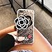 iPhone 8/7 Soft Case with Elegance Camellia Rotating Mirror IPLUS Clear Lace Protective TPU Flexible Case Cover for Apple iPhone 8/7 (iPhone 8/7, Black Camellia)