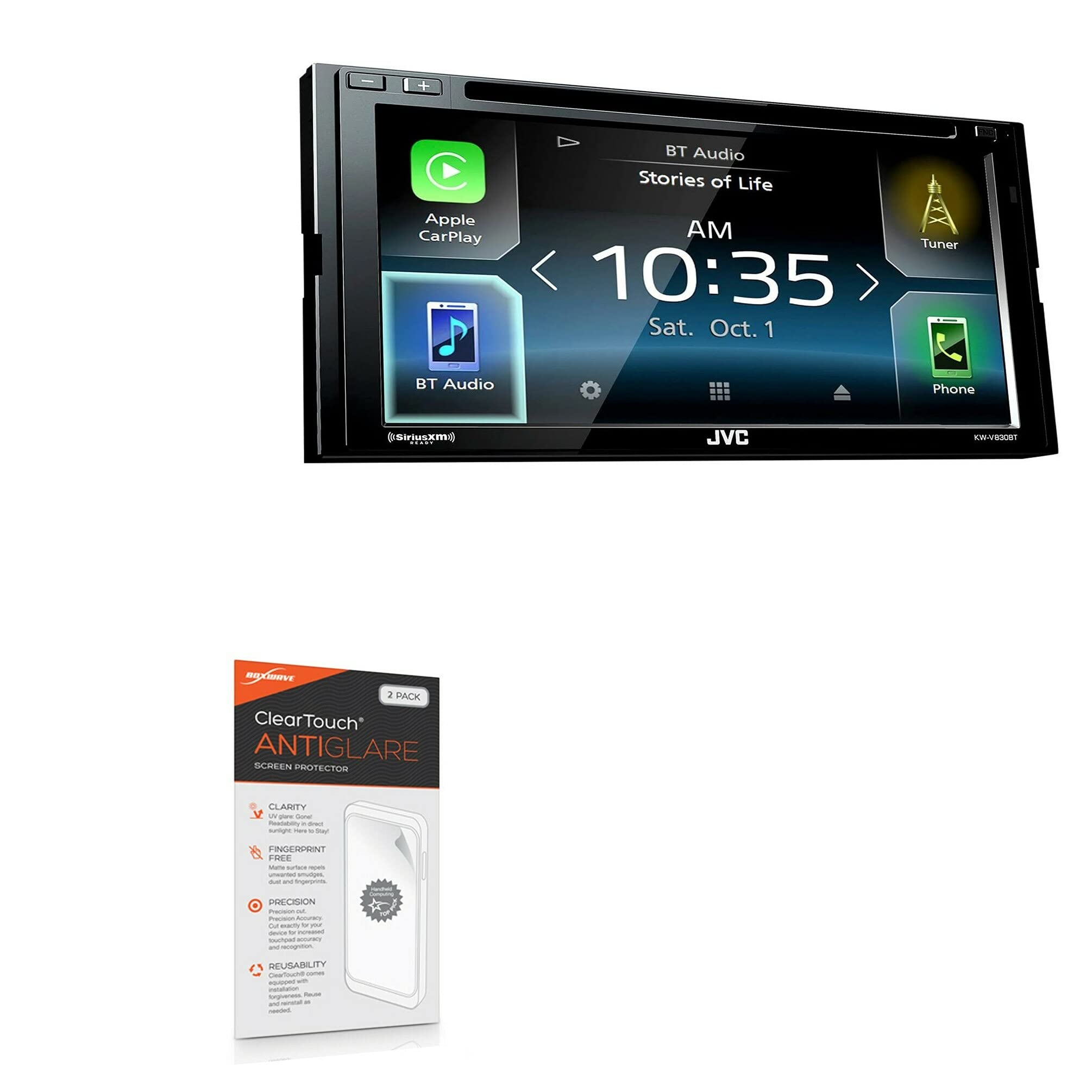 BoxWave Screen Protector Compatible with JVC KW-V830BT - ClearTouch Anti-Glare (2-Pack), Anti-Fingerprint Matte Film Skin for JVC KW-V830BT