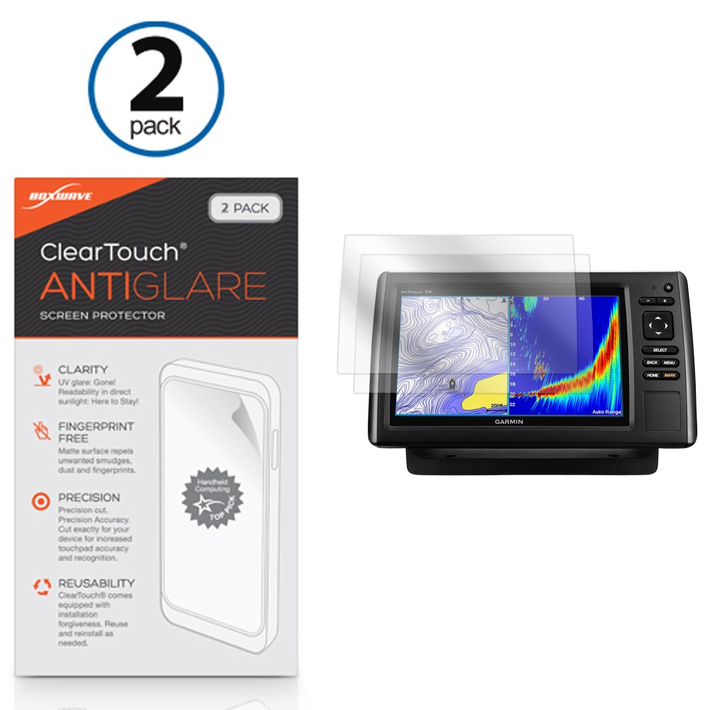 BoxWave Screen Protector Compatible with Garmin echoMAP 93sv - ClearTouch Anti-Glare (2-Pack), Anti-Fingerprint Matte Film Skin