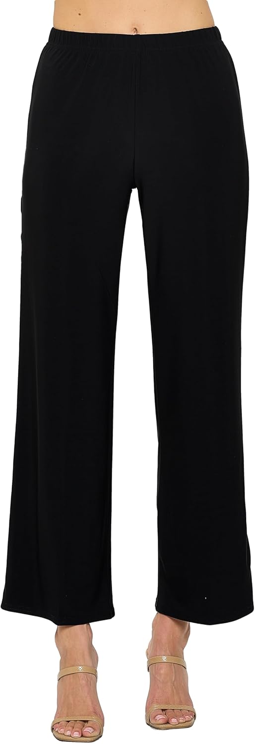Jostar Women's Casual Flared Pants - Elastic Waist Flare Leg Soft Lounge Trouser