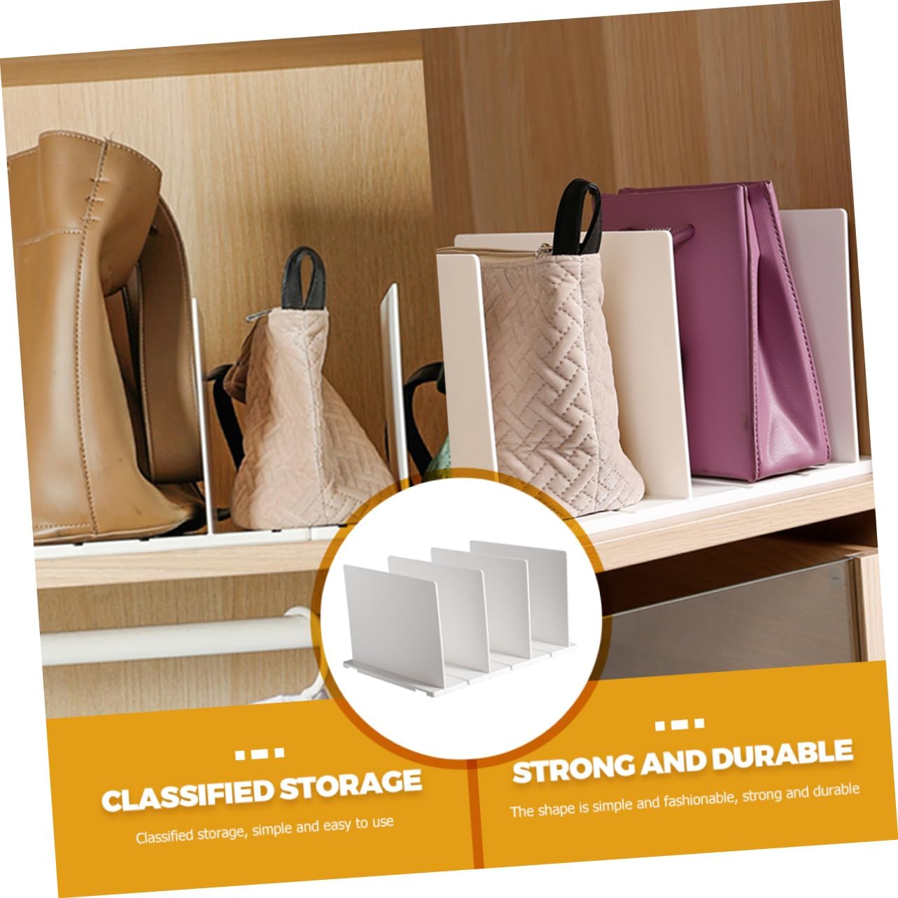 PRETYZOOM Plastic Shelf Dividers Organizers for Closet Bookshelf and Desktop Sturdy Easy to Install Household Storage for Clothes and Books