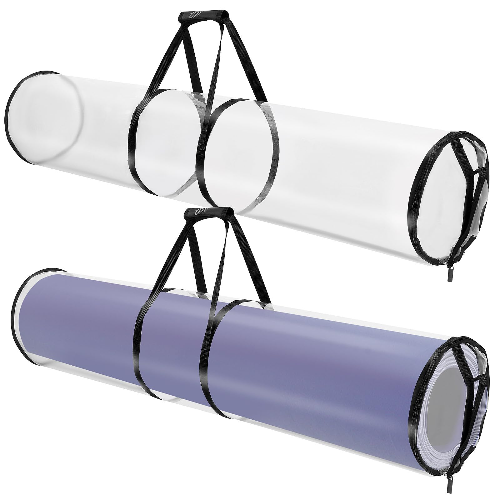 2 Stück Aufbewahrungsbeutel Schwarz Pvc für Geschenkpapierrollen