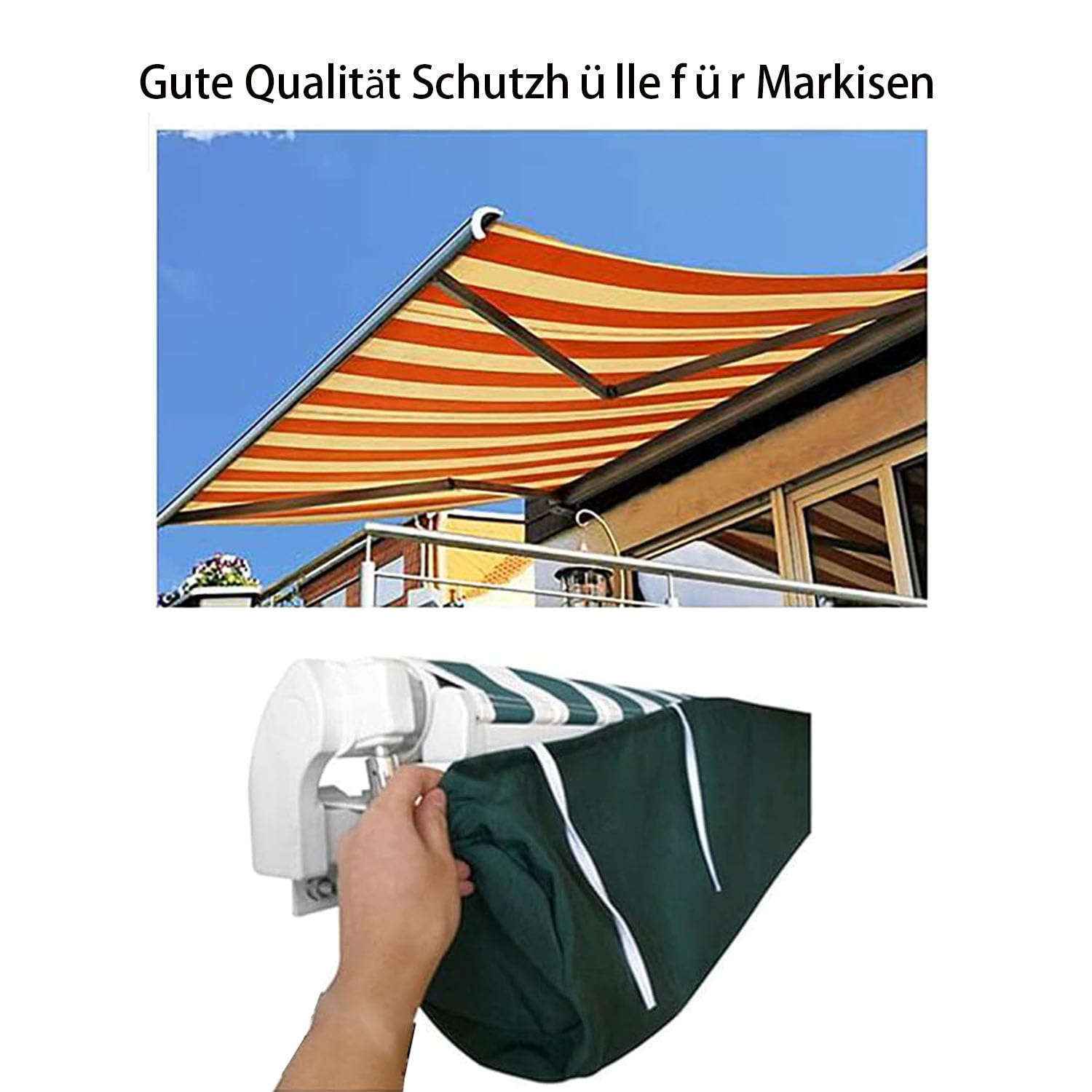 JDMA 6M Markisenschutzhülle für Markisen Wasserdicht Markisen Schutzhülle mit Aufbewahrungstasche, Hülle Abdeckung für Mobile Markise/Halbkasetten Markise/Standmarkiese/freistehende Markise usw