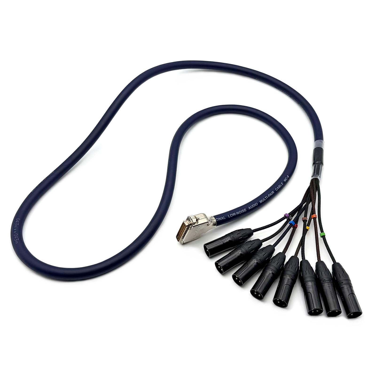 Cable de serpiente DB25 macho a 8 canales XLR macho de 3 pines, cable de serpiente D-Sub, cable modular de interfaz de bahía para grabación de estudio, consola de mezcla, micrófonos (6.5 pies/2