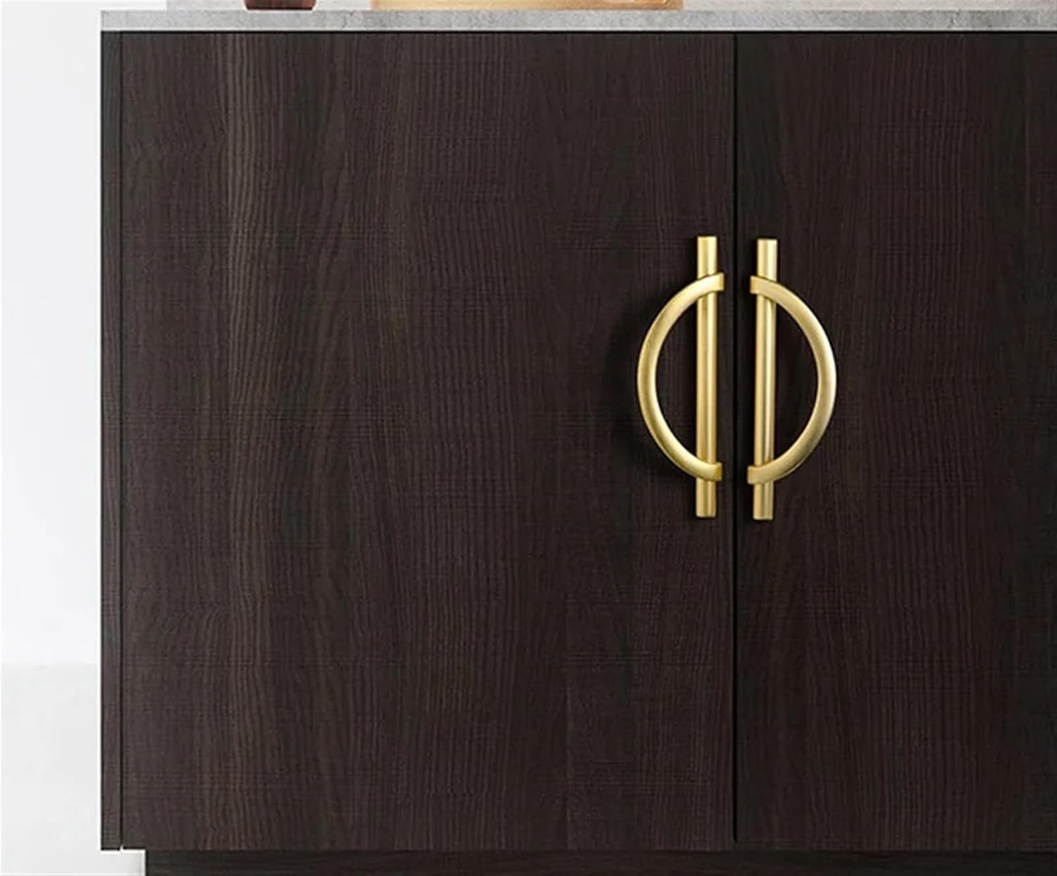 Closet Dressers Cabinet Handle Wardrobe Kitchen Cupboard Luxury Cabinet Door Handles Drawer Pulls Furniture Handles 2Pcs(Black Gold96mm)