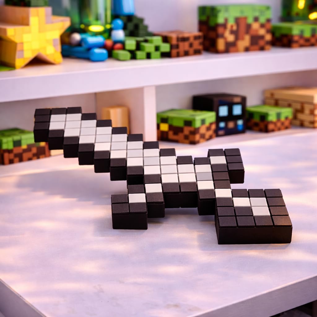 CUBIX3D 3D Printed Pixel Sword Toy | Blocky Gaming Prop | Safe Cosplay Accessory for Kids & Fans, Multicolor 1