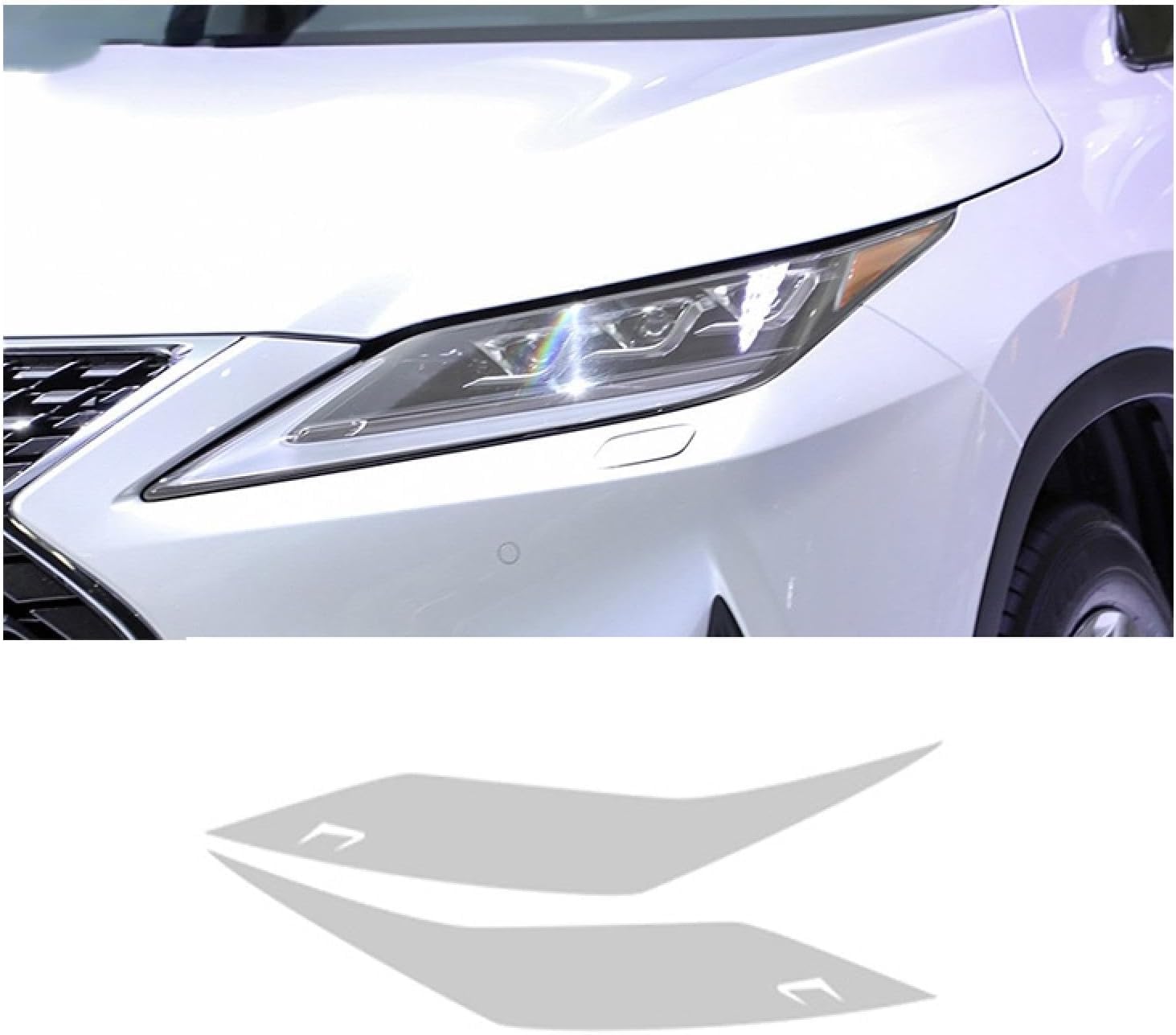 SamLng Car Front Light Film for Lexus RX350 2020 2021 2022 Car Headlight Film Front Light Transparent Blackened Moulding Vinyl Protection Sticker Car Light Film