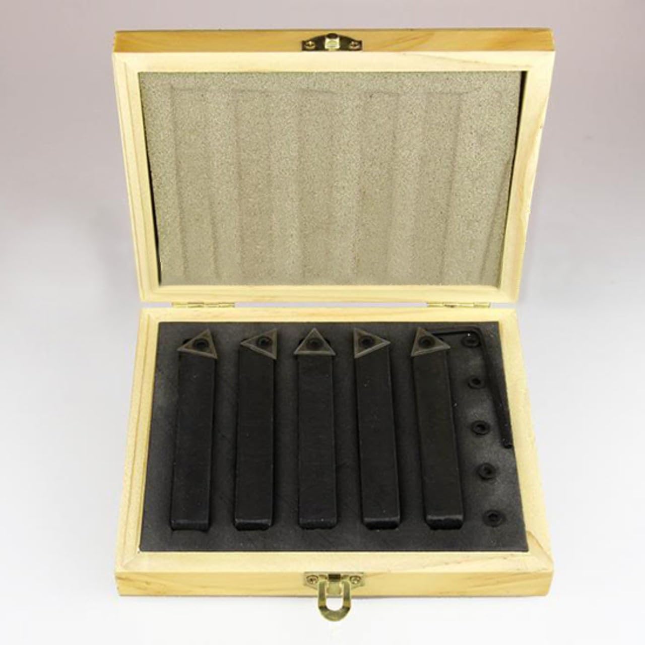 5Pc 1/2'' Shank Indexable Carbide Insert Lathe Turning Tool Set In Wooden Box C6 - Foto 6