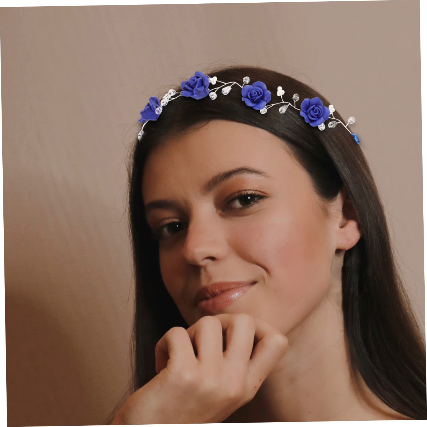 FRCOLOR 4 Diademas de de Imitación con Diseño de de Imitación para El Pelo Tocado de Novia para Mujer Color Azul Marino