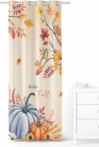Miniatura 2 de BOBOWUNY Cortinas opacas para puerta de Acción de Gracias para puerta, con aislamiento térmico para armario, sala de estar, dormitorio, divisor