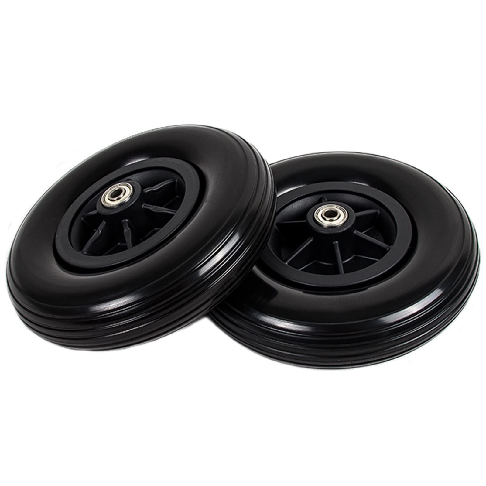 Accesorios para sillas de Ruedas, Llantas, Ruedas Delanteras pequeñas, Llantas sólidas para sillas de Ruedas eléctricas, un par de Llantas no neumáticas de 8 Pulgadas/Negras