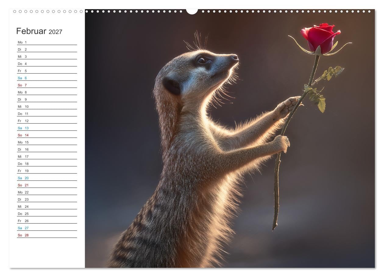 Die Welt der Erdmännchen (hochwertiger Premium Wandkalender 2027 DIN A2 quer), Kunstdruck in Hochglanz: Dieser liebevoll gestaltete Wandkalender ... Tiere der Wüste. (CALVENDO Tiere)