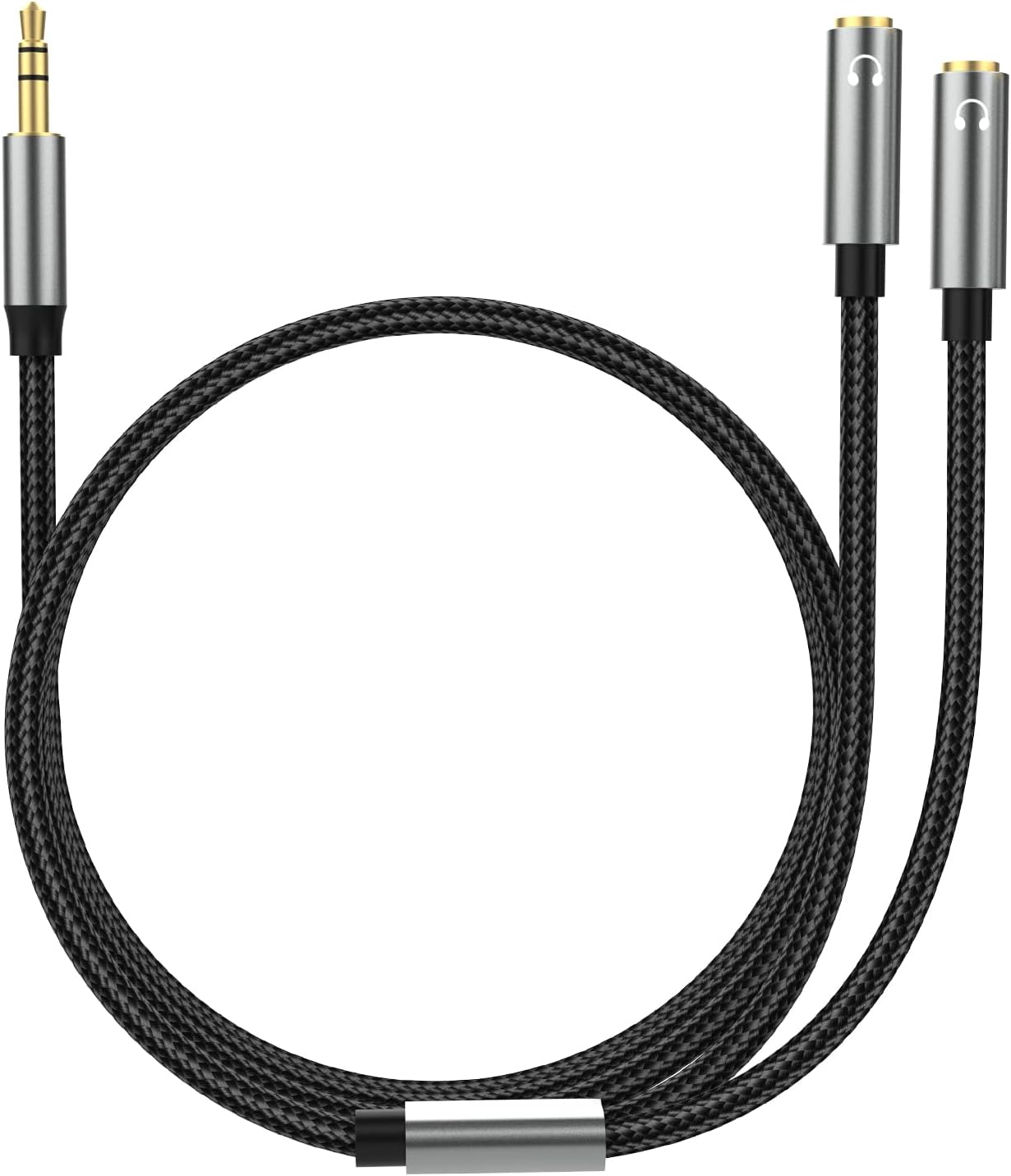 Alitutumao Headphone Splitter, 3.5mm Male to 2 Dual 3.5mm