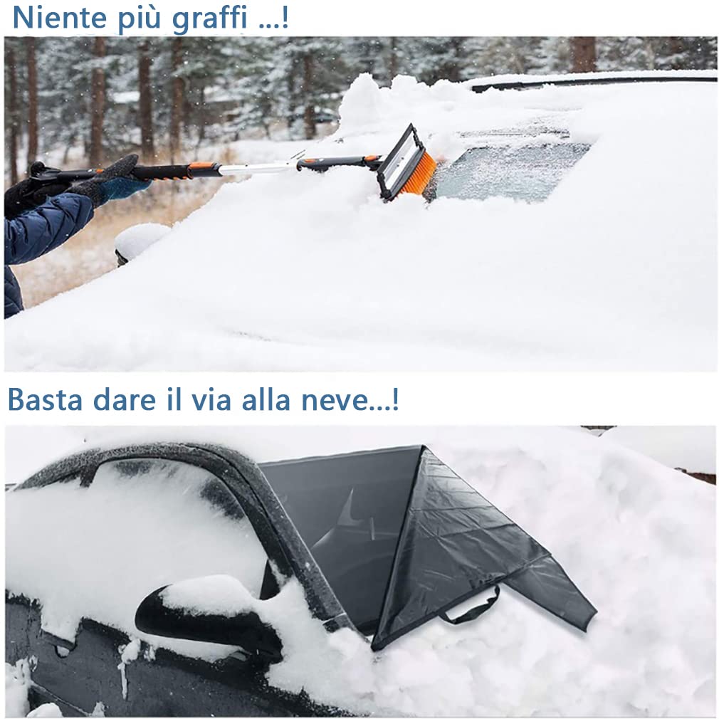 Copertura per Parabrezza per Auto,Protezione Parabrezza Antighiaccio,Visiera,Protezione per Neve,Ghiaccio,UV e Gelo,Tessuto Oxford,Facile da Installare-Universal Square