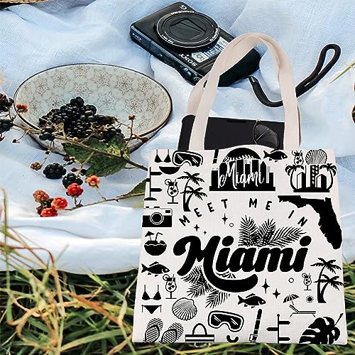 Lywjyb Birdgot Meet Me In Miami Tote Bag Girls Trip Shopping Bag Vacay Gift Drinking Gift Beach Gift for Sister3