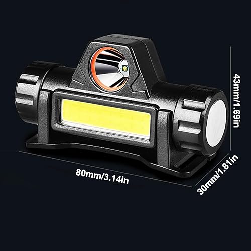 Miniatura 6 de Linterna frontal recargable  Lámpara LED súper brillante, linterna de cabeza con base magnética  Largo alcance y modos de reflector, ajustable en 90
