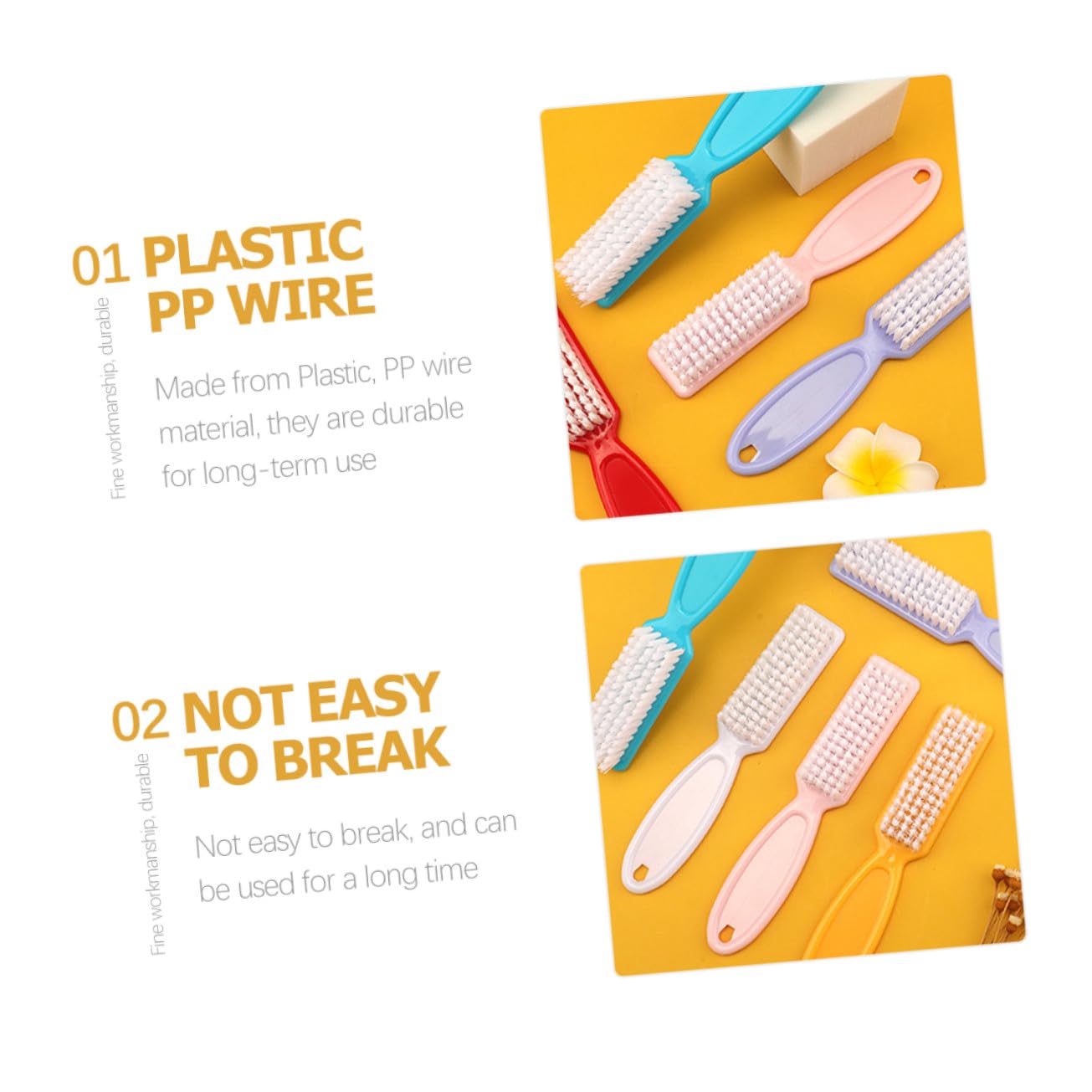 OUNONA 24 Piezas Cepillo de Uñas Mango y Agarre para Manicura Cepillos Limpiadores de Uñas de Suministros de Manicura