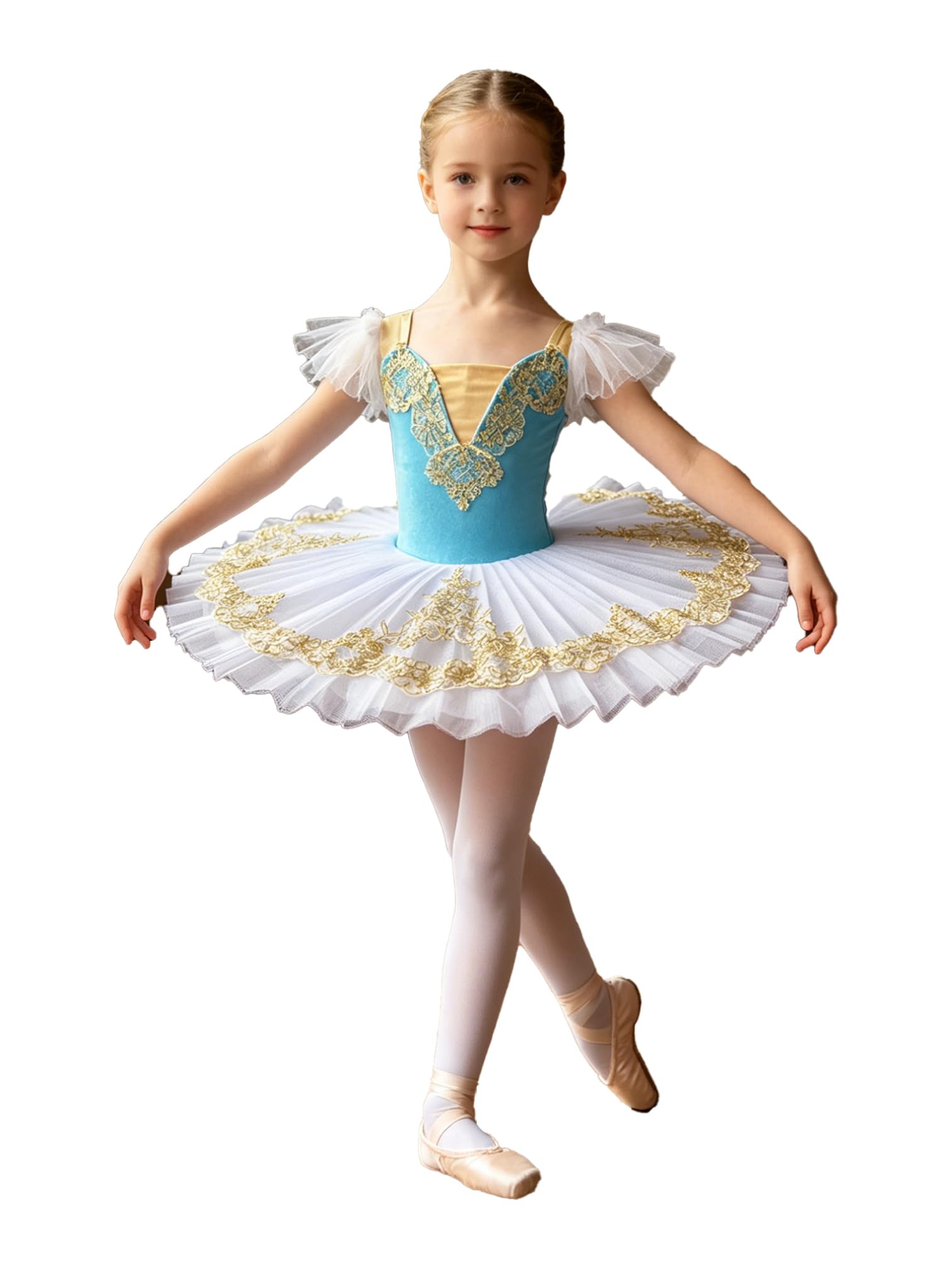 ranrann Vestido Baile Princesa Tutu Tule Ballet Disfraz de Bailarina Body Clásico Competición Niñas